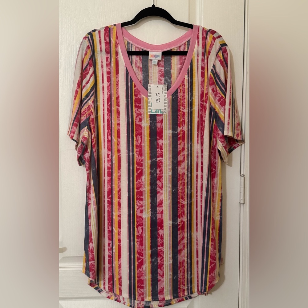 LuLaRoe Iris Tunic Size 2X NWT Pink stripe